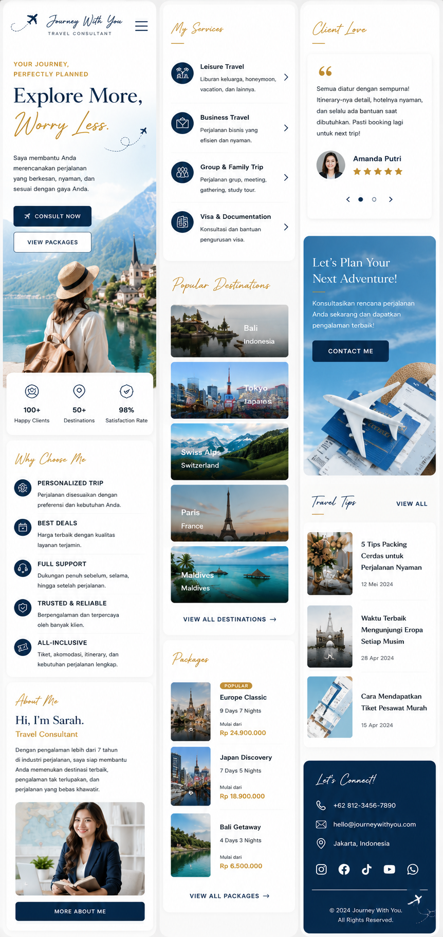 Preview mobile template landing page Agen Wisata & Travel