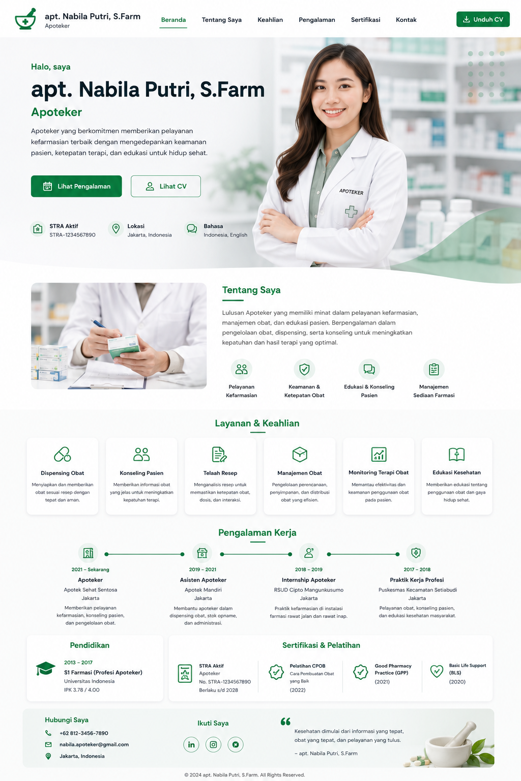 Preview desktop template landing page Apoteker