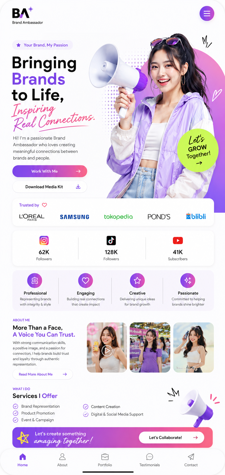 Preview mobile template landing page Brand Ambassador