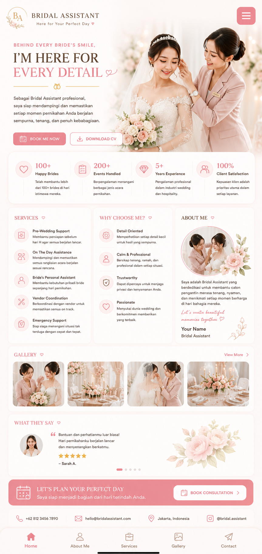 Preview template landing page Bridal Assistant