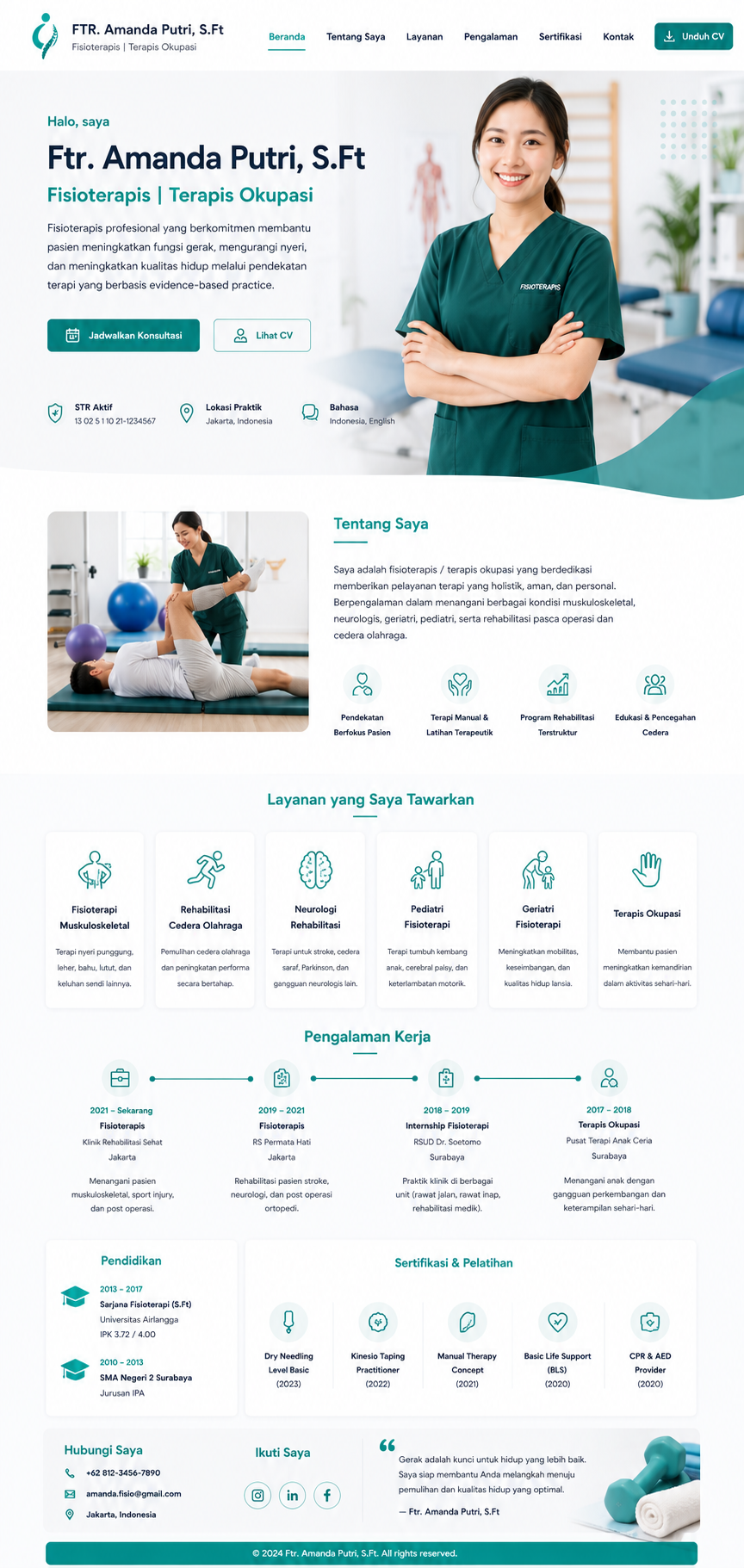 Preview desktop template landing page Fisioterapis