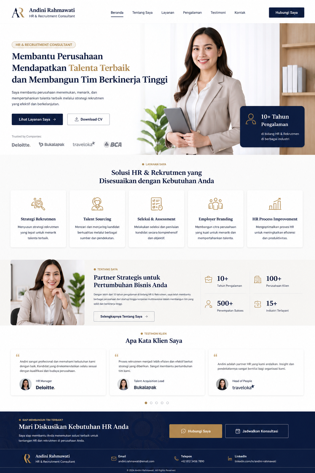 Preview desktop template landing page Konsultan HR & Rekrutmen