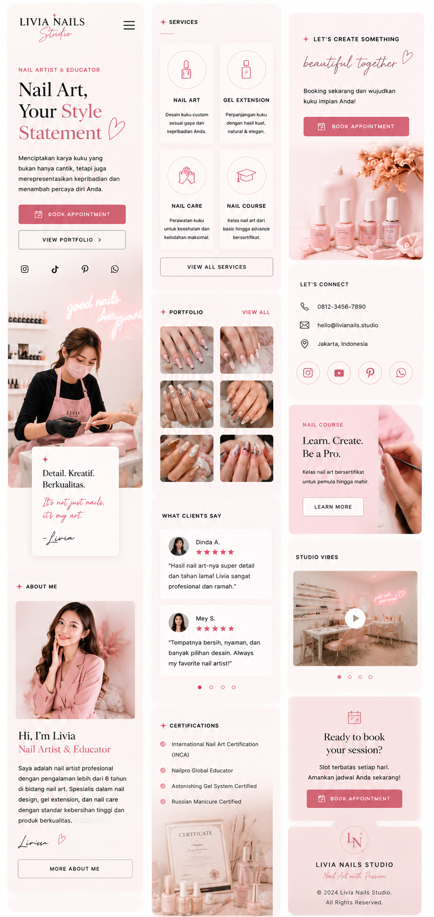 Preview mobile template landing page Nail Artist