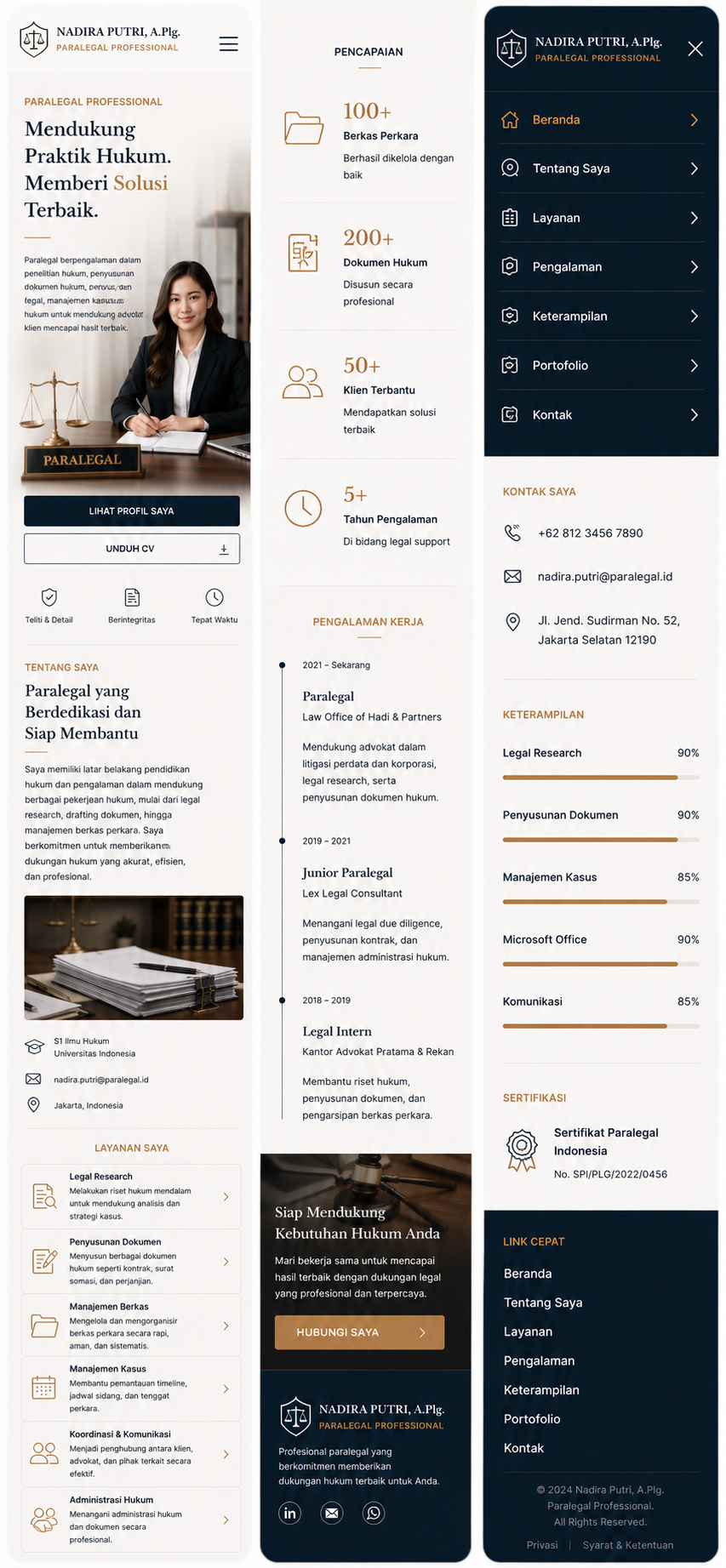 Preview mobile template landing page Paralegal