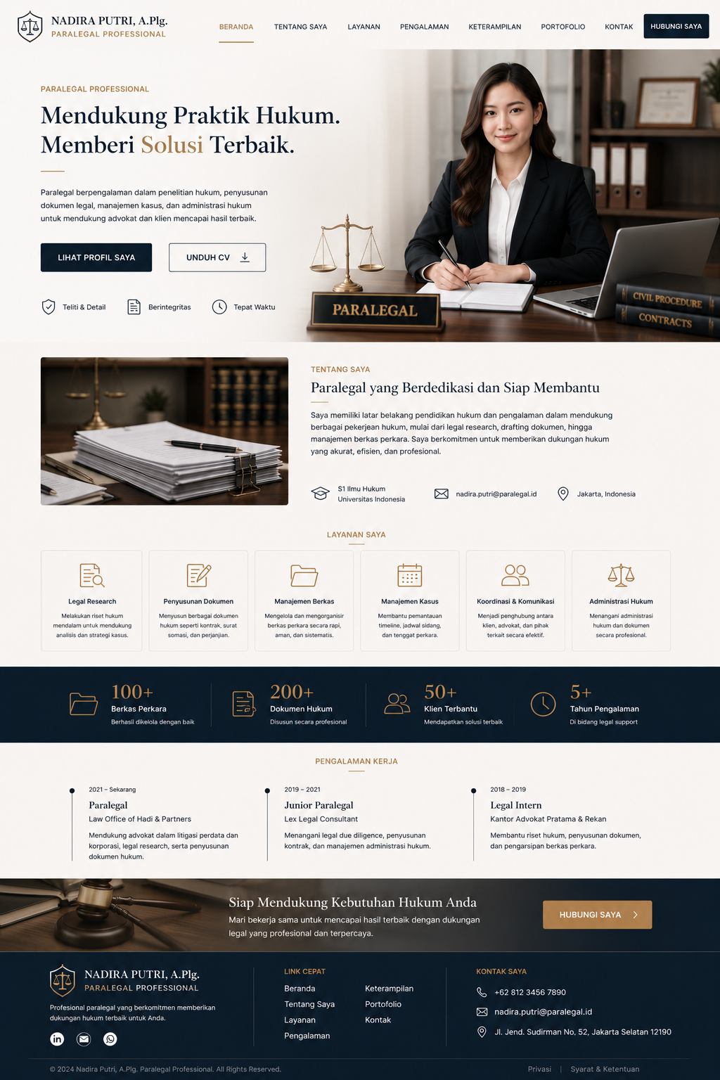 Preview desktop template landing page Paralegal