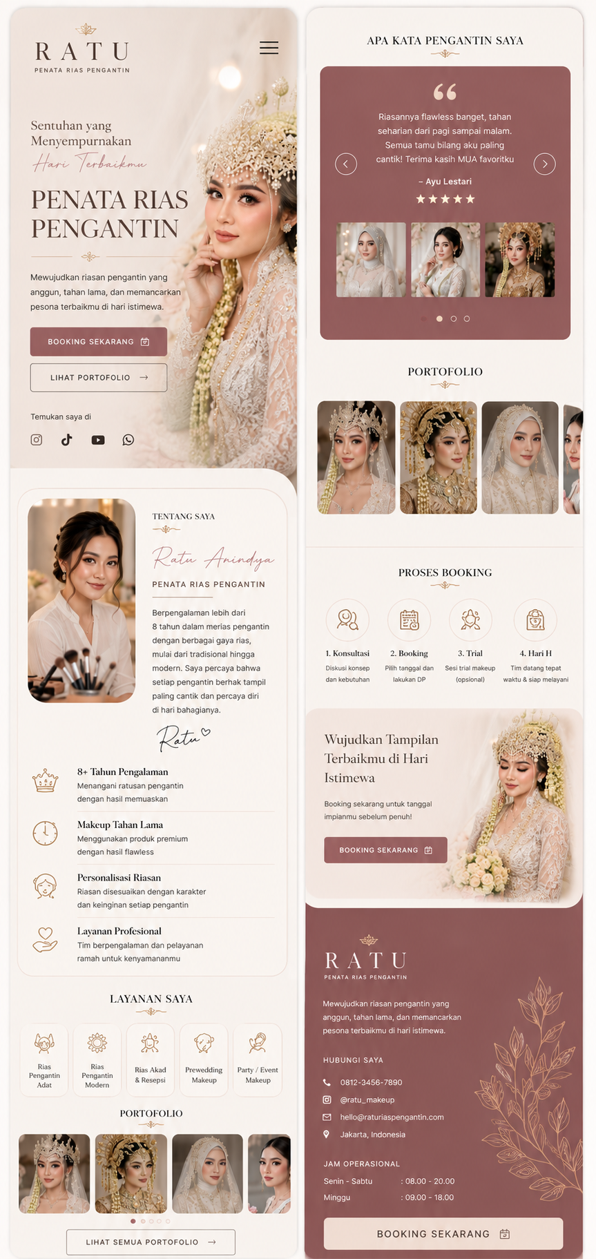Preview mobile template landing page Perias Pengantin