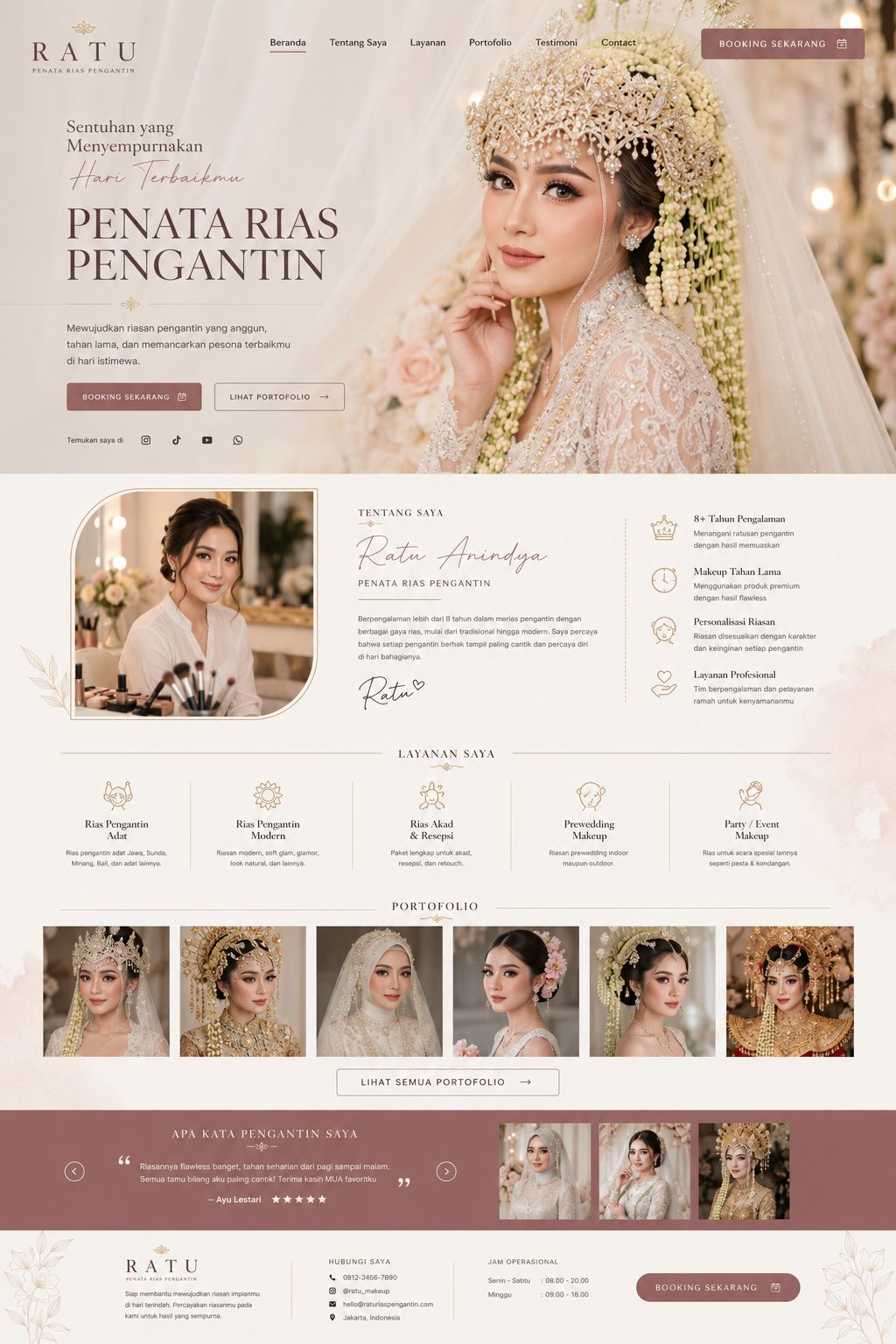 Preview desktop template landing page Perias Pengantin