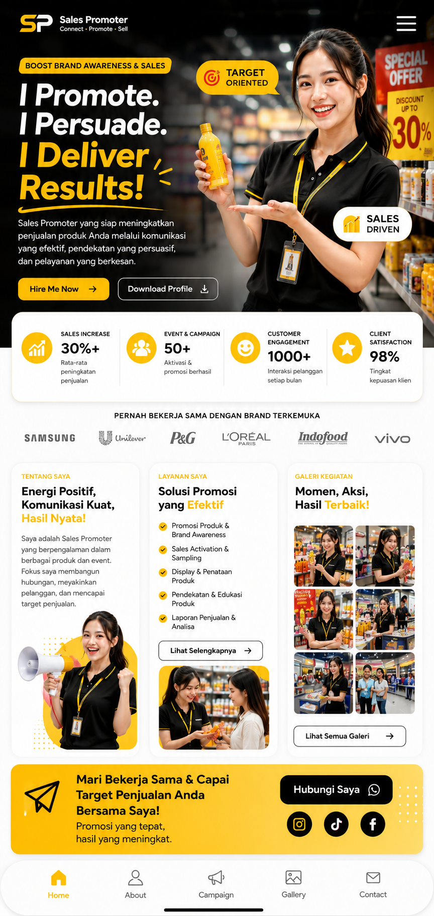 Preview mobile template landing page Sales Promoter