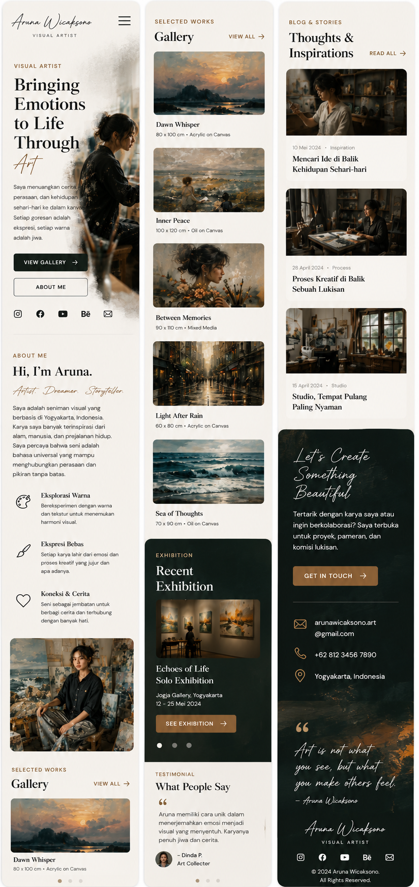 Preview mobile template landing page Seniman