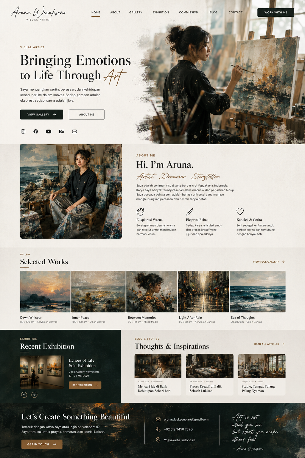 Preview desktop template landing page Seniman